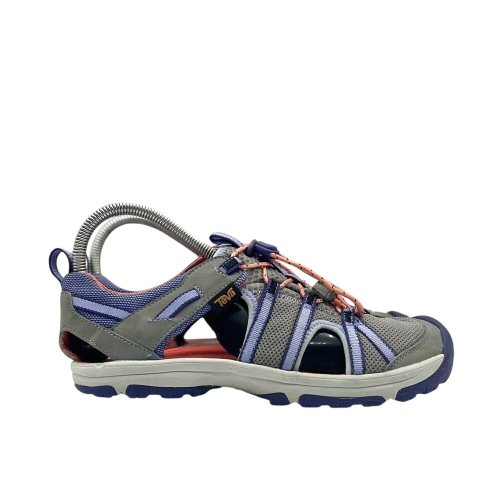 Teva Kids Omnium Grey Purple Coral Closed Toe Sport Water Sandal 1019403Y Size 5